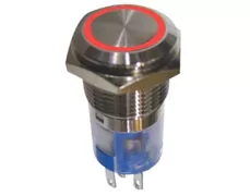 ΔΙΑΚΟΠΤΗΣ ΣΤΡΟΓΓΥΛΟΣ ON-OFF Φ16 ΜΕΤΑΛΛΙΚΟΣ ΜΕ LED 12V ΚΟΚΚΙΝΟ HBS1AGQ DHE