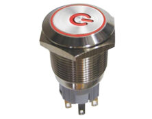 ΔΙΑΚΟΠΤΗΣ ΣΤΡΟΓΓΥΛΟΣ ON-OFF Φ19 ΜΕΤΑΛΛΙΚΟΣ ΜΕ LED 12V POWER ΚΟΚΚΙΝΟ HBS1 DHE