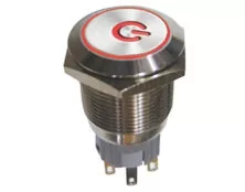 ΔΙΑΚΟΠΤΗΣ ΣΤΡΟΓΓΥΛΟΣ ON-OFF Φ19 ΜΕΤΑΛΛΙΚΟΣ ΜΕ LED 12V POWER ΚΟΚΚΙΝΟ HBS1 DHE