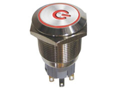 ΔΙΑΚΟΠΤΗΣ ΣΤΡΟΓΓΥΛΟΣ ON-OFF Φ19 ΜΕΤΑΛΛΙΚΟΣ ΜΕ LED 12V POWER ΚΟΚΚΙΝΟ HBS1 DHE 1