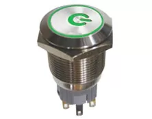 ΔΙΑΚΟΠΤΗΣ ΣΤΡΟΓΓΥΛΟΣ ON-OFF Φ19 ΜΕΤΑΛΛΙΚΟΣ ΜΕ LED 12V POWER ΠΡΑΣΙΝΟ HBS1 DHE