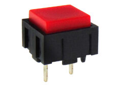 ΜΠΟΥΤΟΝ PUSH ON ΤΕΤΡΑΓΩΝΟ 12.4X12.4 2P PCB ΚΟΚΚΙΝΟ PB13-A-RN-S HNO