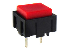 ΜΠΟΥΤΟΝ PUSH ON ΤΕΤΡΑΓΩΝΟ 12.4X12.4 2P PCB ΚΟΚΚΙΝΟ PB13-A-RN-S HNO 1