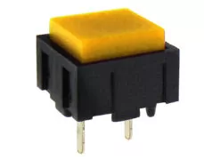 ΜΠΟΥΤΟΝ PUSH ON ΤΕΤΡΑΓΩΝΟ 12.4X12.4 2P PCB ΚΙΤΡΙΝΟ PB13-A-YN-S HNO 1