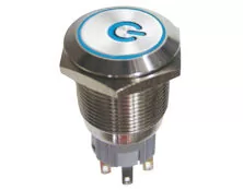 ΔΙΑΚΟΠΤΗΣ ΣΤΡΟΓΓΥΛΟΣ ON-OFF Φ19 ΜΕΤΑΛΛΙΚΟΣ ΜΕ LED 230V POWER ΜΠΛΕ HBS1 DHE