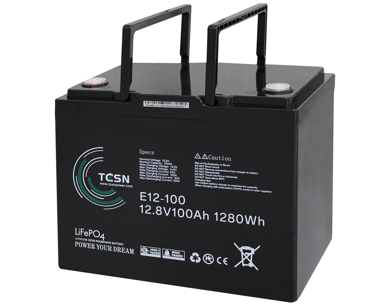 ΜΠΑΤΑΡΙΑ ΛΙΘΙΟΥ 12.8V 100Ah LiFePO4 E12-100 TCN 3 ΜΠΑΤΑΡΙΑ ΛΙΘΙΟΥ 12.8V 100Ah LiFePO4 E12-100 TCN
