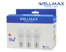 ΛΑΜΠΑ LED A65 E27 15W 1521LM 220° 6500Κ DAY LIGHT ECO-LITE ΣΕΤ 3 ΤΕΜΑΧΙΩΝ WELLMAX