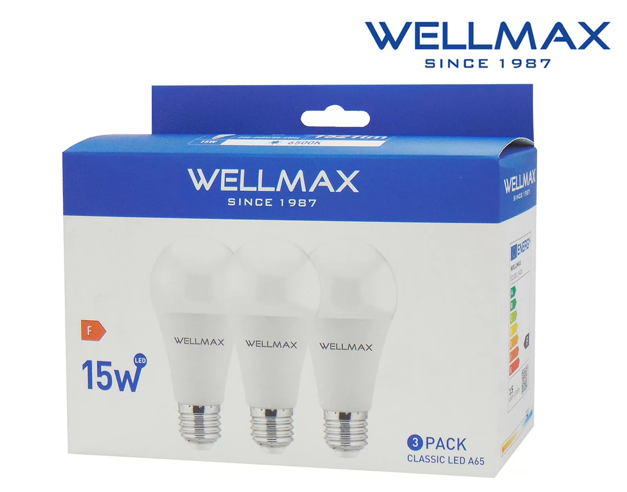 ΛΑΜΠΑ LED A65 E27 15W 1521LM 220° 6500Κ DAY LIGHT ECO-LITE ΣΕΤ 3 ΤΕΜΑΧΙΩΝ WELLMAX 3 ΛΑΜΠΑ LED A65 E27 15W 1521LM 220° 6500Κ DAY LIGHT ECO-LITE ΣΕΤ 3 ΤΕΜΑΧΙΩΝ WELLMAX