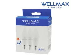 ΛΑΜΠΑ LED ΚΕΡΙ E14 7W 630LM 220° 6500K DAY LIGHT ECO-LITE ΣΕΤ 3 ΤΕΜΑΧΙΩΝ WELLMAX 1
