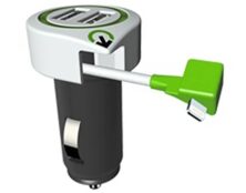 ΦΟΡΤΙΣΤΗΣ ΑΥΤΟΚΙΝΗΤΟΥ 2 USB ΜΕ ΚΑΛΩΔΙΟ iPhone 2100mA Q2P