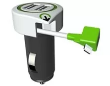 ΦΟΡΤΙΣΤΗΣ ΑΥΤΟΚΙΝΗΤΟΥ 2 USB ΜΕ ΚΑΛΩΔΙΟ iPhone 2100mA Q2P
