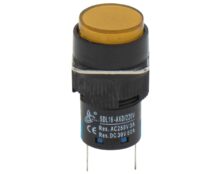 ΛΥΧΝΙΑ ΕΝΔΕΙΚΤΙΚΗ LED Φ16 24VAC/DC ΚΙΤΡΙΝΗ ΜΕ FASTON XDL16-AXD XND