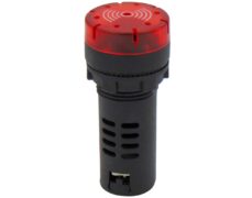 BUZZER ΠΙΝΑΚΑ Φ22 24VAC/DC 80dB ΜΕ LED ΚΟΚΚΙΝΟ FLASH AD22-22MSD XND