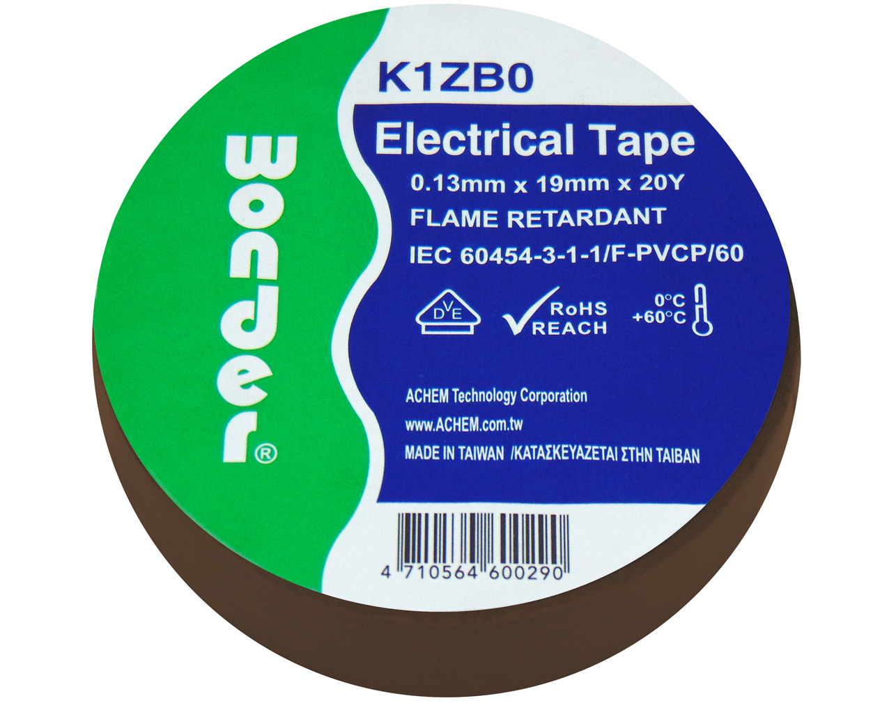 ΤΑΙΝΙΑ ΜΟΝΩΤΙΚΗ PVC 0.13X19X20Y ΚΑΦΕ K1ZB0 WND 3 ΤΑΙΝΙΑ ΜΟΝΩΤΙΚΗ PVC 0.13X19X20Y ΚΑΦΕ K1ZB0 WND