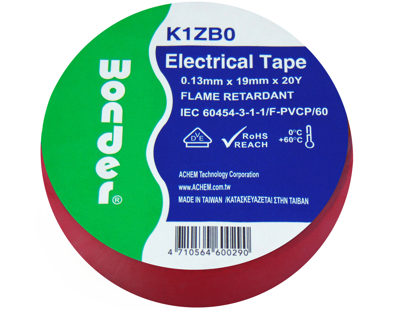 ΤΑΙΝΙΑ ΜΟΝΩΤΙΚΗ PVC 0.13X19X20Y ΚΟΚΚΙΝΗ K1ZB0 WND 3 ΤΑΙΝΙΑ ΜΟΝΩΤΙΚΗ PVC 0.13X19X20Y ΚΟΚΚΙΝΗ K1ZB0 WND