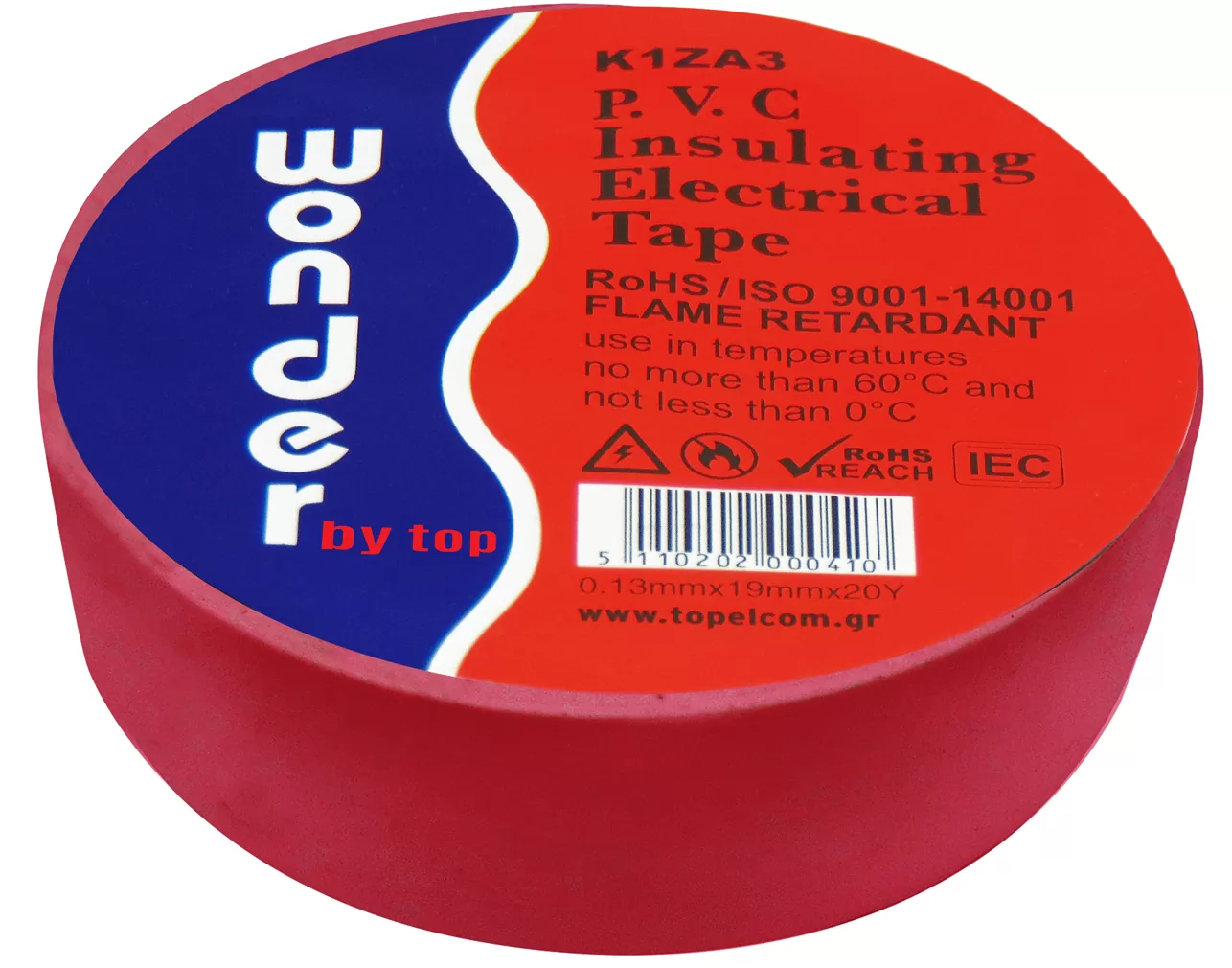ΤΑΙΝΙΑ ΜΟΝΩΤΙΚΗ PVC 0.13X19X20Y ΚΟΚΚΙΝΗ K1ZA3 WND 3 ΤΑΙΝΙΑ ΜΟΝΩΤΙΚΗ PVC 0.13X19X20Y ΚΟΚΚΙΝΗ K1ZA3 WND