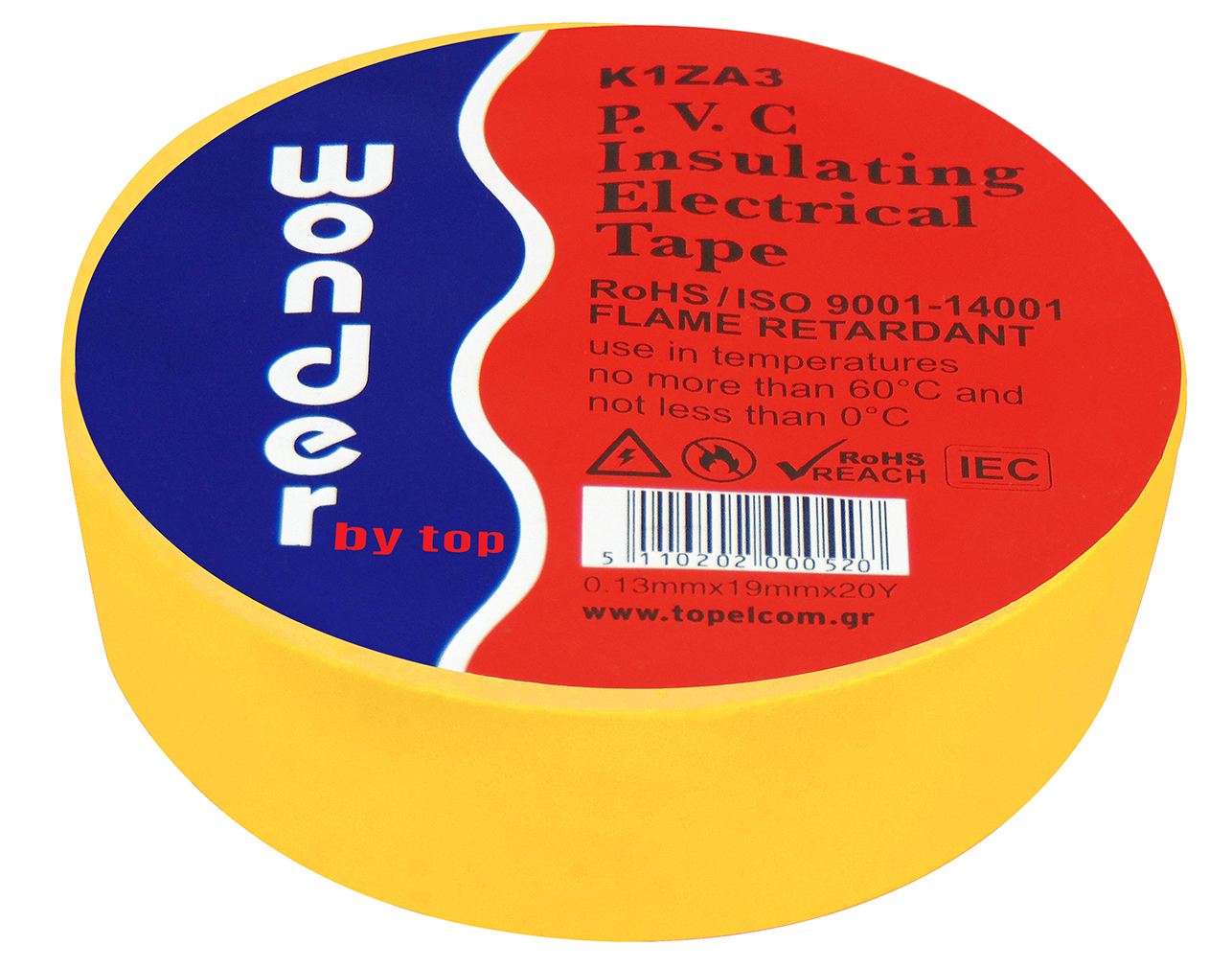 ΤΑΙΝΙΑ ΜΟΝΩΤΙΚΗ PVC 0.13X19X20Y ΚΙΤΡΙΝΗ K1ZA3 WND 3 ΤΑΙΝΙΑ ΜΟΝΩΤΙΚΗ PVC 0.13X19X20Y ΚΙΤΡΙΝΗ K1ZA3 WND