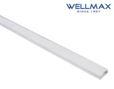 ΠΡΟΦΙΛ ΑΛΟΥΜΙΝΙΟΥ ΕΠΙΤΟΙΧΟ ΓΙΑ ΤΑΙΝΙΕΣ LED 21.5mm ΜΕ ΟΠΑΛ ΚΑΛΥΜΜΑ L=2m ΚΑΙ ΕΞΑΡΤΗΜΑΤΑ WELLMAX 1