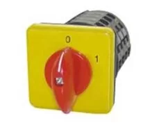 ΔΙΑΚΟΠΤΗΣ ΠΕΡΙΣΤΡΟΦΙΚΟΣ 0-1 3P 20A ΜΕ ΠΛΑΚΑ 50X50 ΚΙΤΡΙΝΗ ZH-HD-2 KED