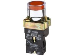 ΜΠΟΥΤΟΝ ΧΩΝΕΥΤΟ Φ22 1NC ΜΕ ΛΥΧΝΙΑ 230VAC ΚΟΚΚΙΝΗ BW3462L KND 1