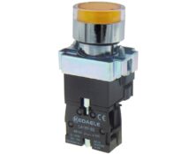 ΜΠΟΥΤΟΝ ΧΩΝΕΥΤΟ Φ22 1NO ΜΕ ΛΥΧΝΙΑ 230VAC ΚΙΤΡΙΝΗ BW3561 KND