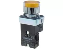 ΜΠΟΥΤΟΝ ΧΩΝΕΥΤΟ Φ22 1NO ΜΕ ΛΥΧΝΙΑ 230VAC ΚΙΤΡΙΝΗ BW3561 KND