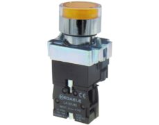 ΜΠΟΥΤΟΝ ΧΩΝΕΥΤΟ Φ22 1NO ΜΕ ΛΥΧΝΙΑ 230VAC ΚΙΤΡΙΝΗ BW3561 KND