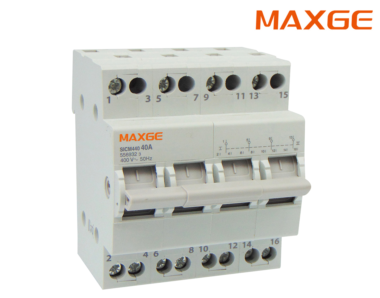 ΔΙΑΚΟΠΤΗΣ ΡΑΓΑΣ ΜΕΤΑΓΩΓΙΚΟΣ I-O-II 4P 40A SICM440 MAXGE