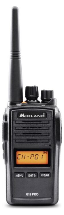 Midland G18 PRO NC Επαγγελματικός Πομποδέκτης PMR446 IP67 με 99 Κανάλια