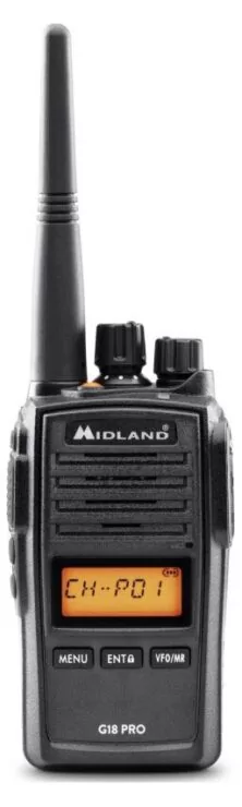 Midland G18 PRO NC Επαγγελματικός Πομποδέκτης PMR446 IP67 με 99 Κανάλια
