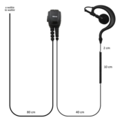 Telecom JD 2304 Μικροφωνοακουστικό C-earset με Βύσμα 1 pin 3.5mm Yaesu και PTT 5