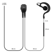 Telecom JD 2304 Μικροφωνοακουστικό C-earset με Βύσμα 1 pin 3.5mm Yaesu και PTT 5