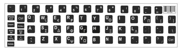 Αυτοκόλλητο universal για πληκτρολόγιο notebook, Black (0.11mm)
