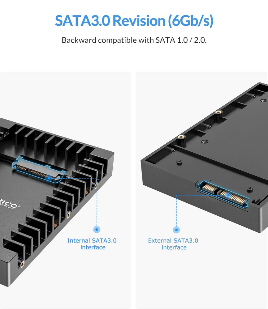 ORICO tray 3.5" για 2.5" HDD/SSD 1125SS-V1, 6Gbps, μαύρο 7 ORICO tray 3.5" για 2.5" HDD/SSD 1125SS-V1, 6Gbps, μαύρο - Image 5