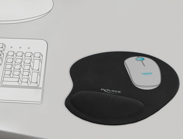 DELOCK mousepad 12040 με gel στήριγμα καρπού, 230 x 202mm, μαύρο 4 DELOCK mousepad 12040 με gel στήριγμα καρπού, 230 x 202mm, μαύρο - Image 2