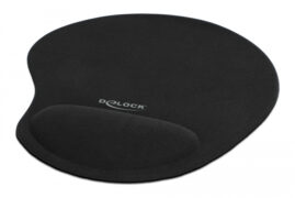 DELOCK mousepad 12040 με gel στήριγμα καρπού, 230 x 202mm, μαύρο 1 DELOCK mousepad 12040 με gel στήριγμα καρπού, 230 x 202mm, μαύρο