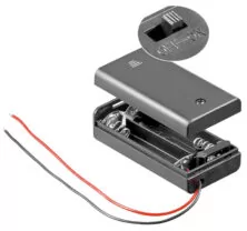 GOOBAY θήκη μπαταρίας με διακόπτη 12443, 2x AA LR6, αδιάβροχη, μαύρη