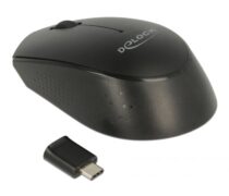 DELOCK ασύρματο ποντίκι 12526, Οπτικό, USB-C receiver, 3-button, μαύρο 2