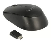 DELOCK ασύρματο ποντίκι 12526, Οπτικό, USB-C receiver, 3-button, μαύρο 2