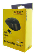 DELOCK ασύρματο ποντίκι 12526, Οπτικό, USB-C receiver, 3-button, μαύρο 4