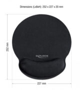 DELOCK Mousepad 12559 με στήριγμα καρπού, 252 x 227mm, μαύρο 7 DELOCK Mousepad 12559 με στήριγμα καρπού, 252 x 227mm, μαύρο 2
