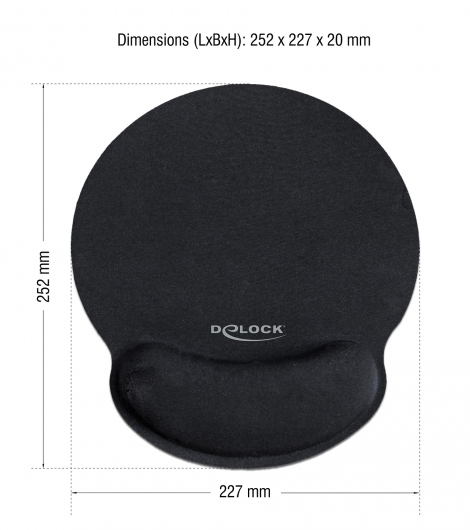 DELOCK Mousepad 12559 με στήριγμα καρπού, 252 x 227mm, μαύρο 4 DELOCK Mousepad 12559 με στήριγμα καρπού, 252 x 227mm, μαύρο - Image 2