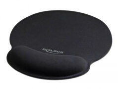 DELOCK Mousepad 12559 με στήριγμα καρπού, 252 x 227mm, μαύρο 1