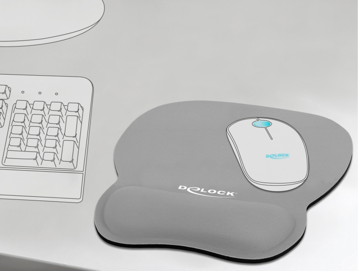 DELOCK Mousepad 12698 με στήριγμα καρπού, 245x206 mm, γκρι 5 DELOCK Mousepad 12698 με στήριγμα καρπού, 245x206 mm, γκρι - Image 3
