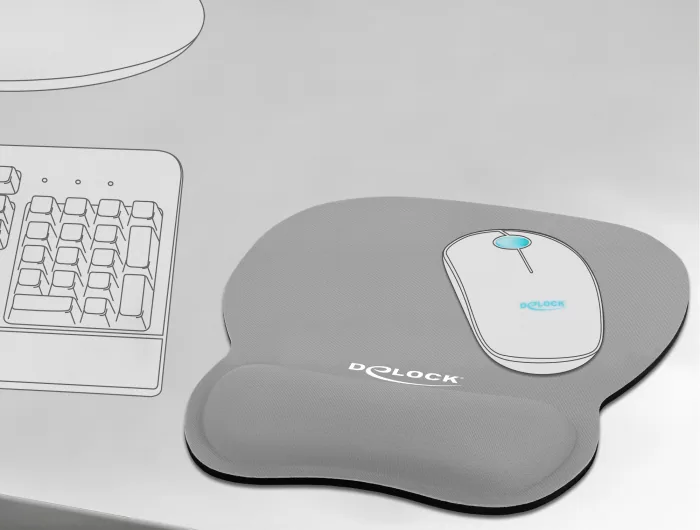 DELOCK Mousepad 12698 με στήριγμα καρπού, 245x206 mm, γκρι 5 DELOCK Mousepad 12698 με στήριγμα καρπού, 245x206 mm, γκρι - Image 3