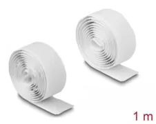 DELOCK αυτοκόλλητη ταινία τύπου Velcro 19061, 1mx20mm, λευκή 1