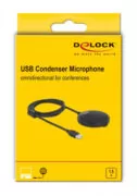 DELOCK μικρόφωνο 20672, πυκνωτικό, omnidirectional, με mute, USB 3