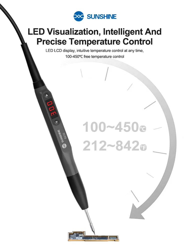 SUNSHINE σταθμός κόλλησης 210 Pro με κολλητήρι, 110W, 100~450 °C 7 SUNSHINE σταθμός κόλλησης 210 Pro με κολλητήρι, 110W, 100~450 °C - Image 5