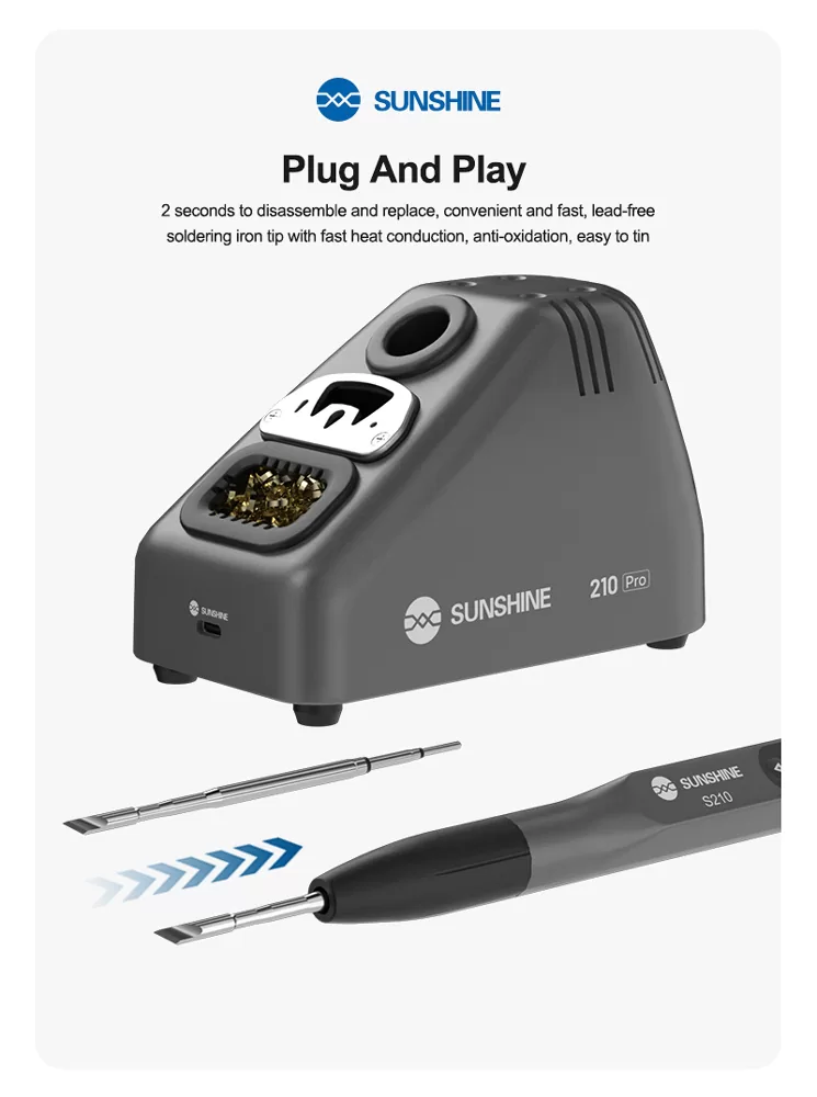SUNSHINE σταθμός κόλλησης 210 Pro με κολλητήρι, 110W, 100~450 °C 8 SUNSHINE σταθμός κόλλησης 210 Pro με κολλητήρι, 110W, 100~450 °C - Image 6