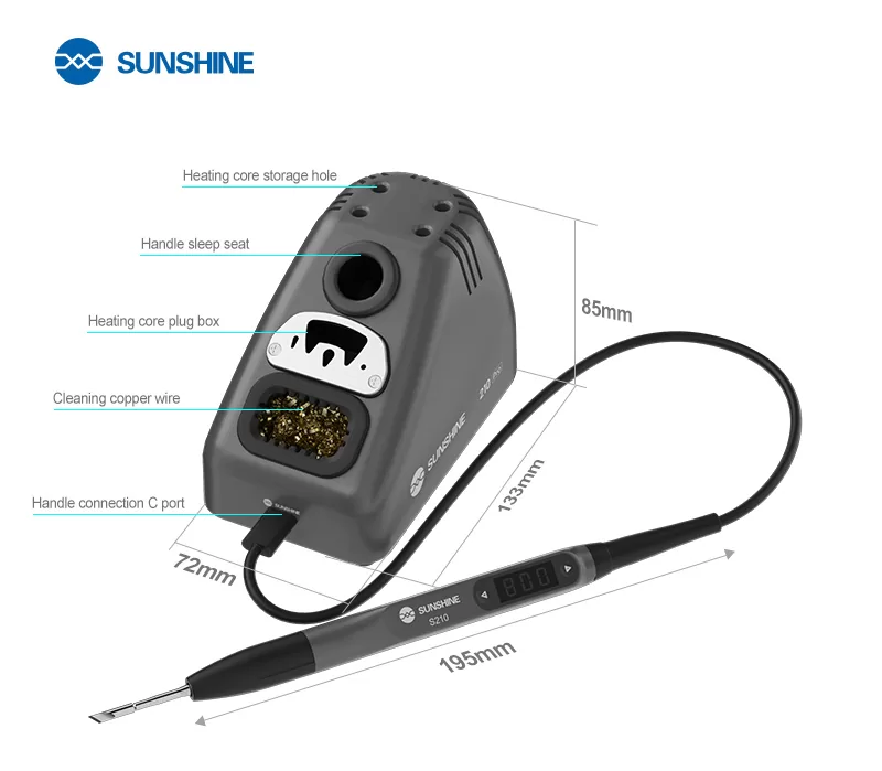 SUNSHINE σταθμός κόλλησης 210 Pro με κολλητήρι, 110W, 100~450 °C 10 SUNSHINE σταθμός κόλλησης 210 Pro με κολλητήρι, 110W, 100~450 °C - Image 8